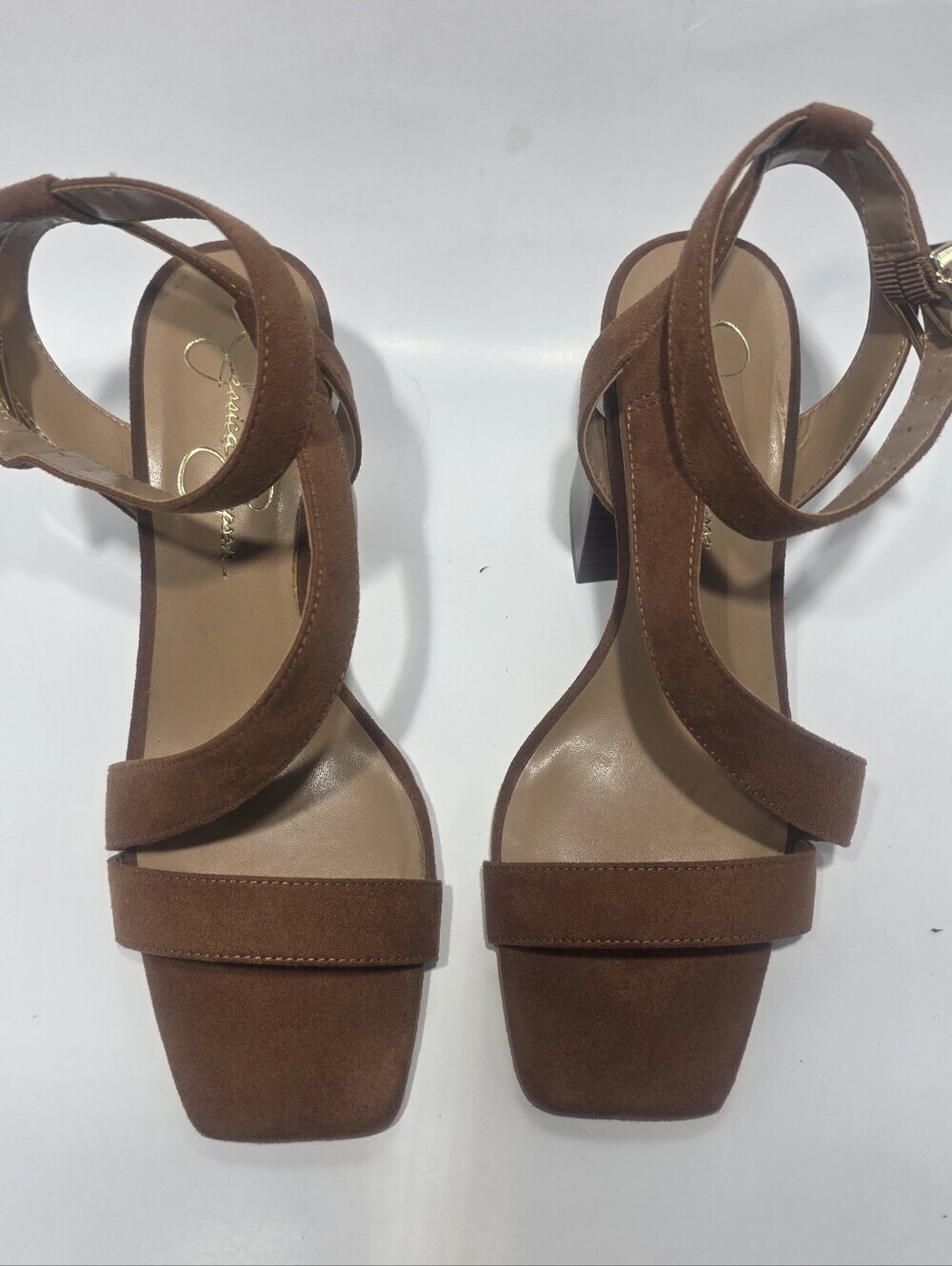 Jessica Simpson Otello Brown Block Heel Sandals Size 8.5